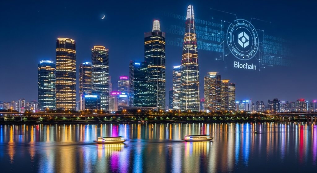 대한민국 서울의 현대적인 금융 중심지 건물들